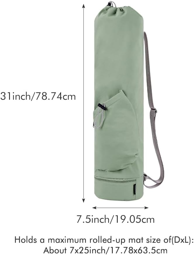 PUXING Yoga Mat Bag Yoga Mat Carrier Bag with Water Bottle Pocket and Bottom Wet Pocket Waterproof Yoga Mat Carry Bag Multi-Functional Storage Bag for Women Men - Image 2
